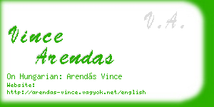 vince arendas business card
